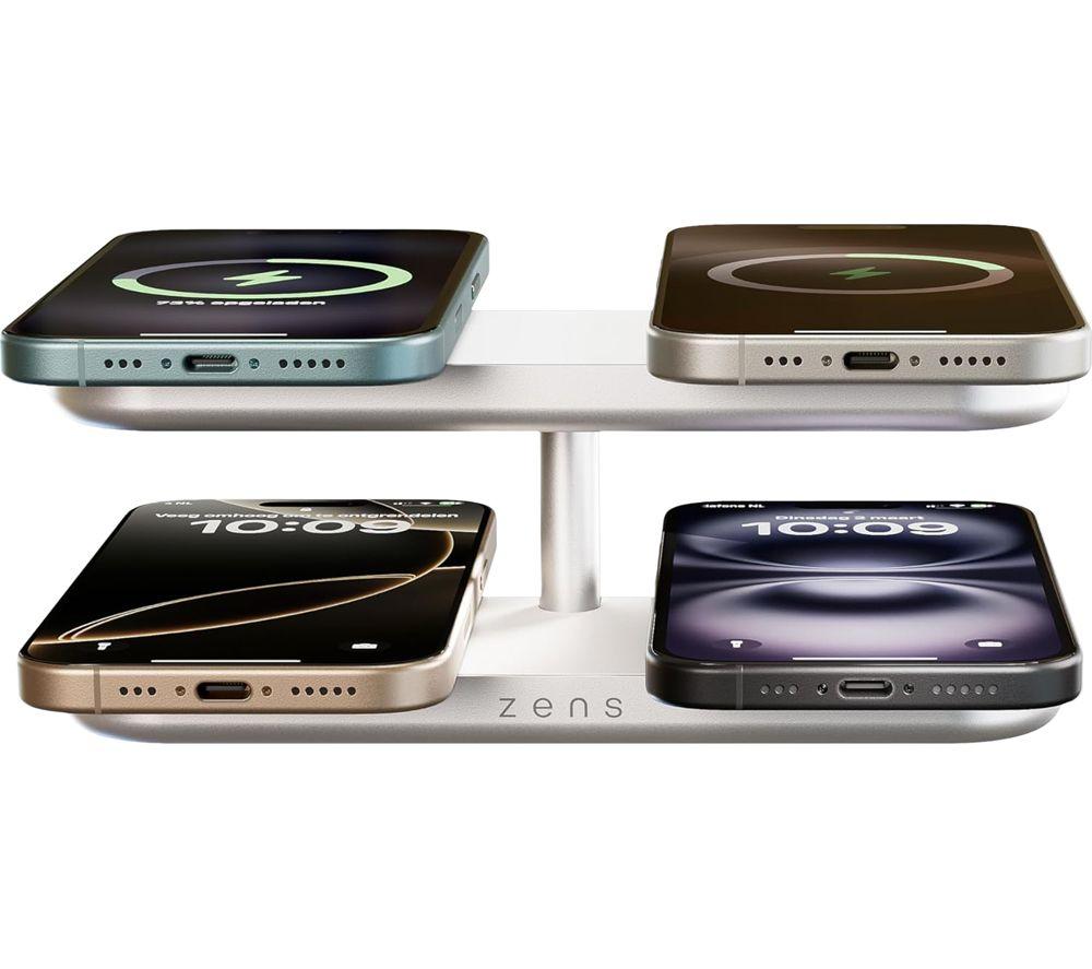 ZENS Quattro Pro 4 Qi2 4-in-1 Magnetic 15 W Wireless Charger - White image number 3 of 4