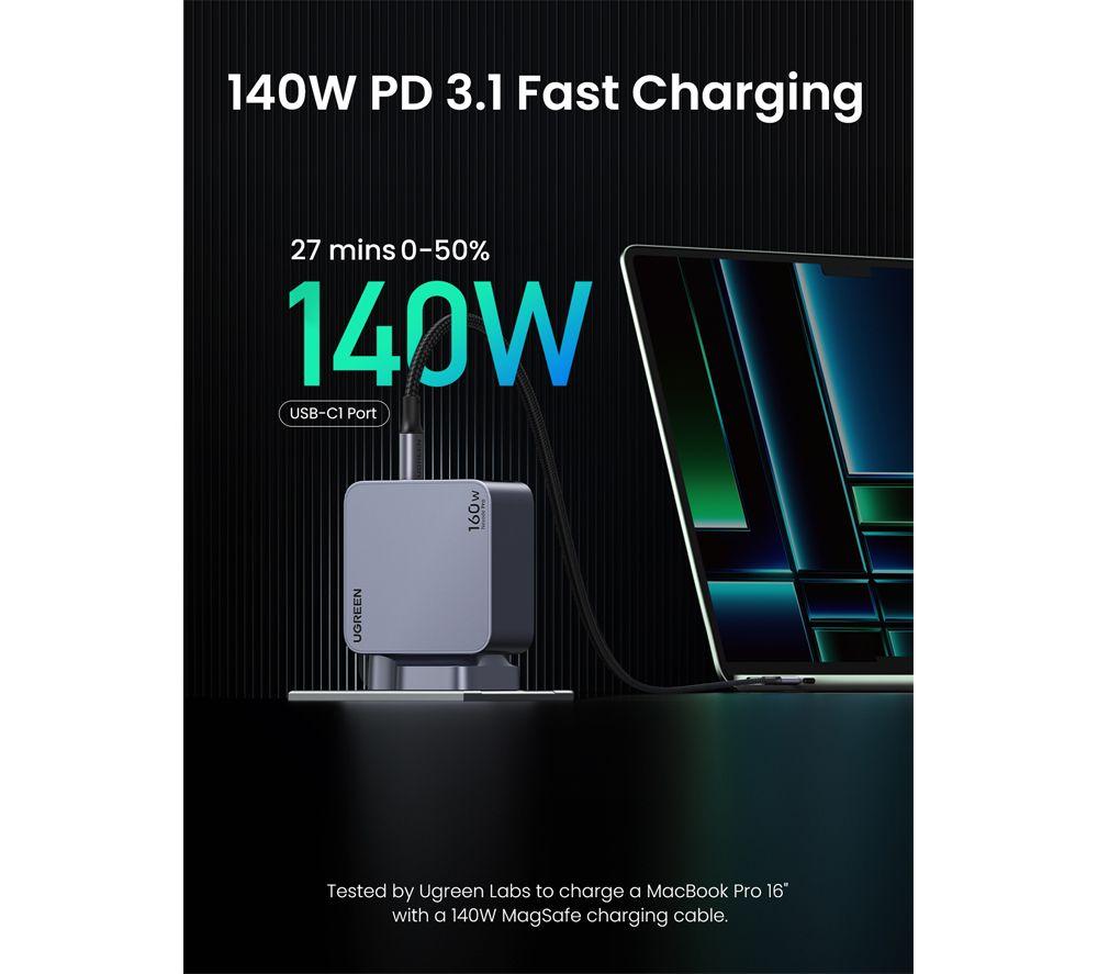UGREEN Nexode Pro series 160 W 4-Port GaN Universal USB Charger image number 8 of 13