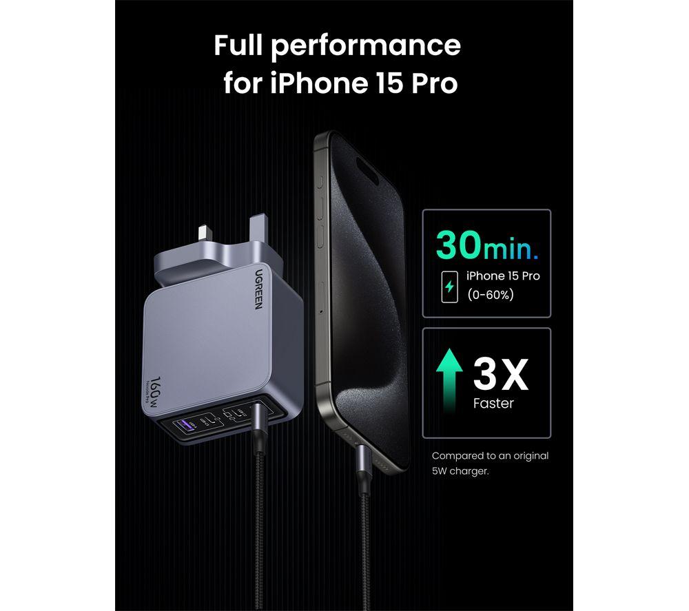 UGREEN Nexode Pro series 160 W 4-Port GaN Universal USB Charger image number 11 of 13