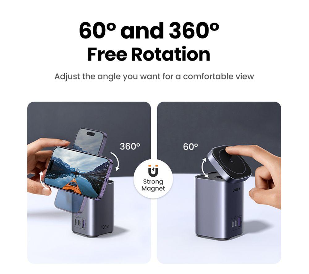 UGREEN Nexode 4-in-1 USB & Qi2 Wireless Charger image number 6 of 10