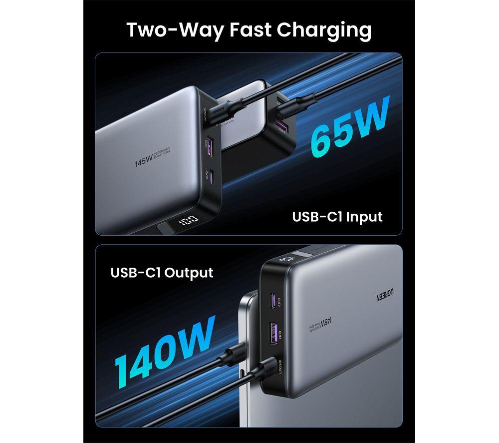 UGREEN Nexode 25000 mAh Portable Power Bank 592 g- Grey image number 9 of 10