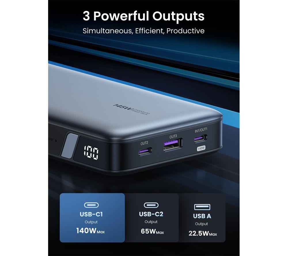 UGREEN Nexode 25000 mAh Portable Power Bank 592 g- Grey image number 10 of 10