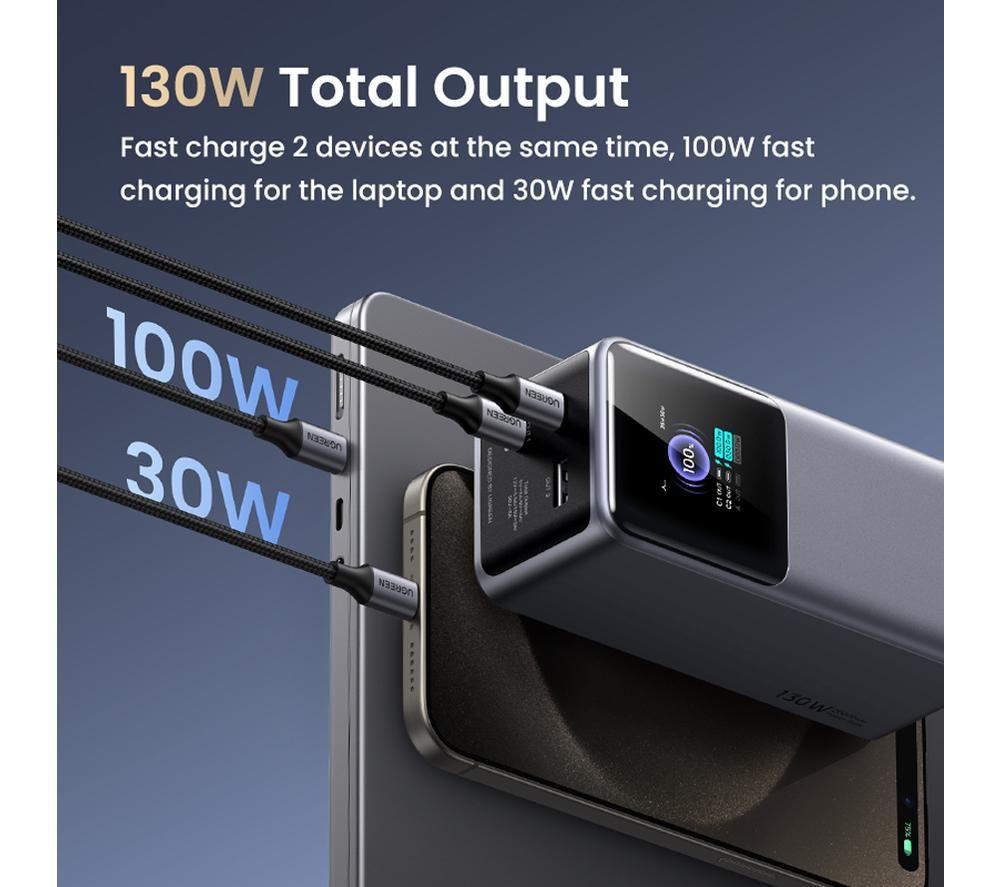 UGREEN Nexode 20000 mAh Portable Power Bank 476 g- Grey image number 2 of 4