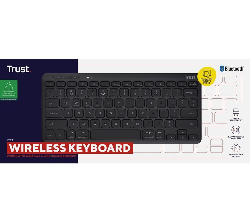 TRUST Lyra Wireless Keyboard - Black image number 4 of 14