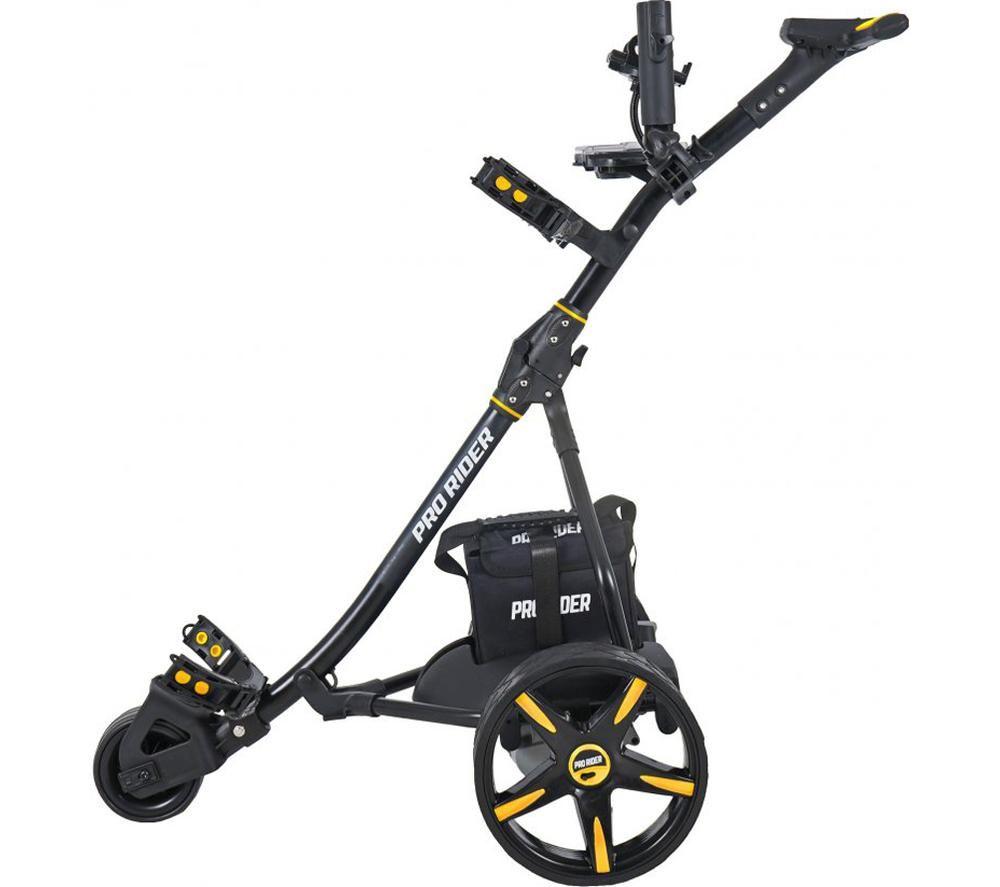 PRO RIDER 36 Hole Electric Golf Trolley - Yellow & Black image number 2 of 12