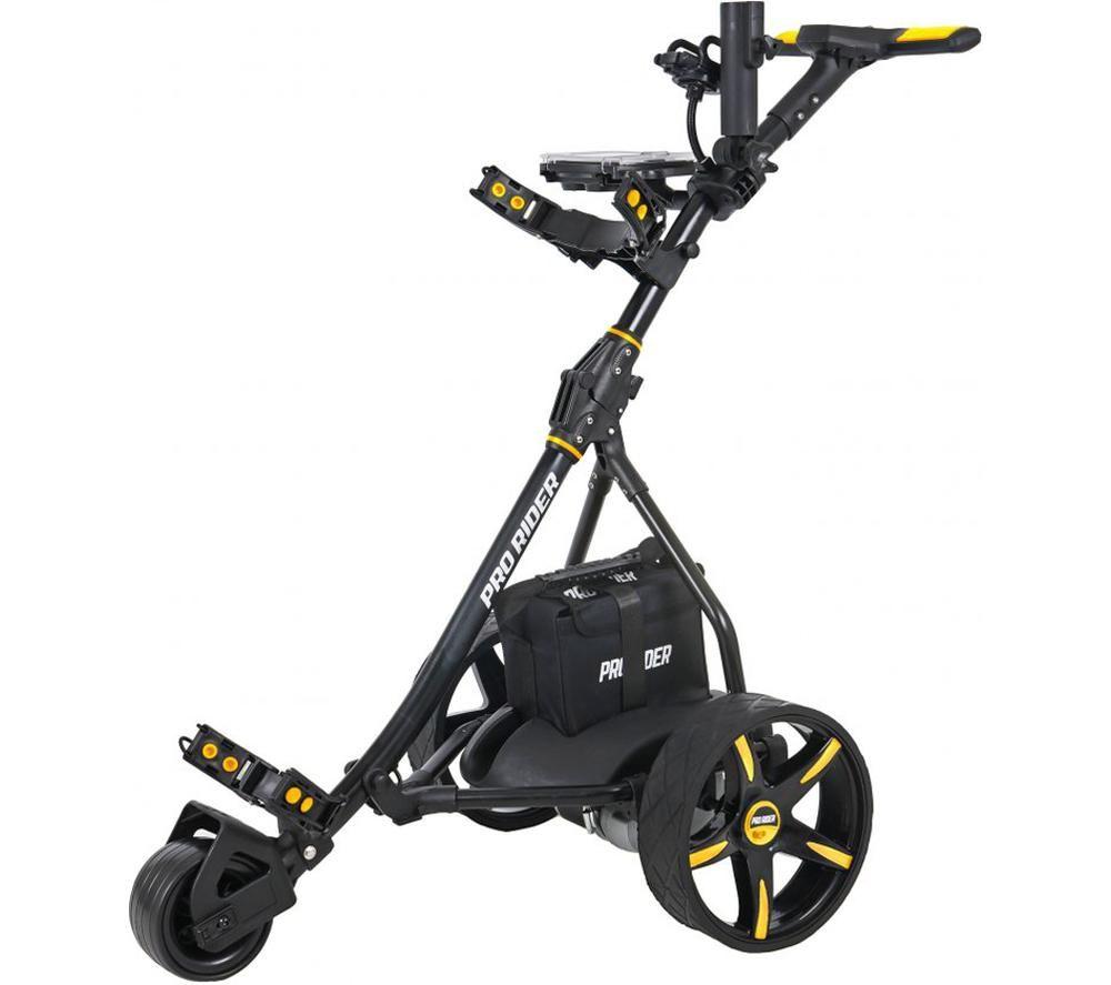 PRO RIDER 36 Hole Electric Golf Trolley - Yellow & Black image number 3 of 12