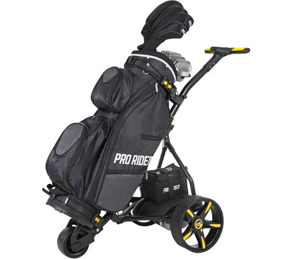 PRO RIDER 36 Hole Electric Golf Trolley - Yellow & Black image number 4 of 12