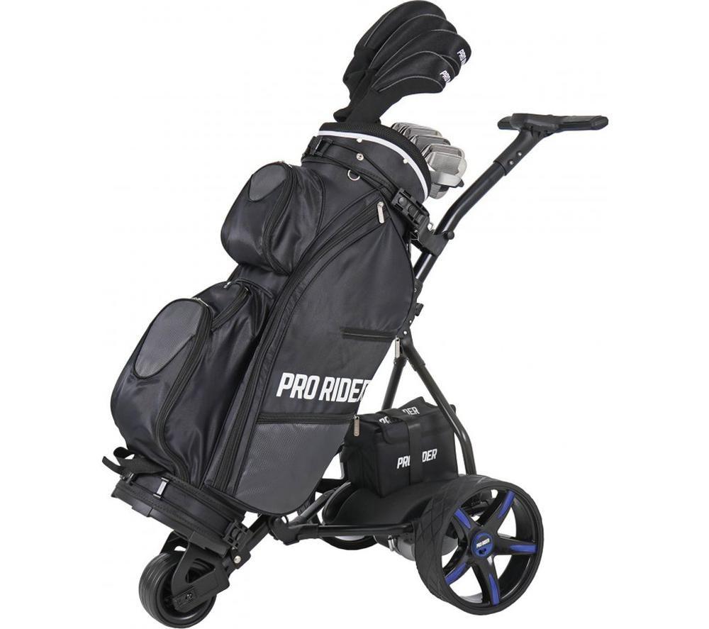PRO RIDER 36 Hole Electric Golf Trolley - Black & Blue image number 3 of 9