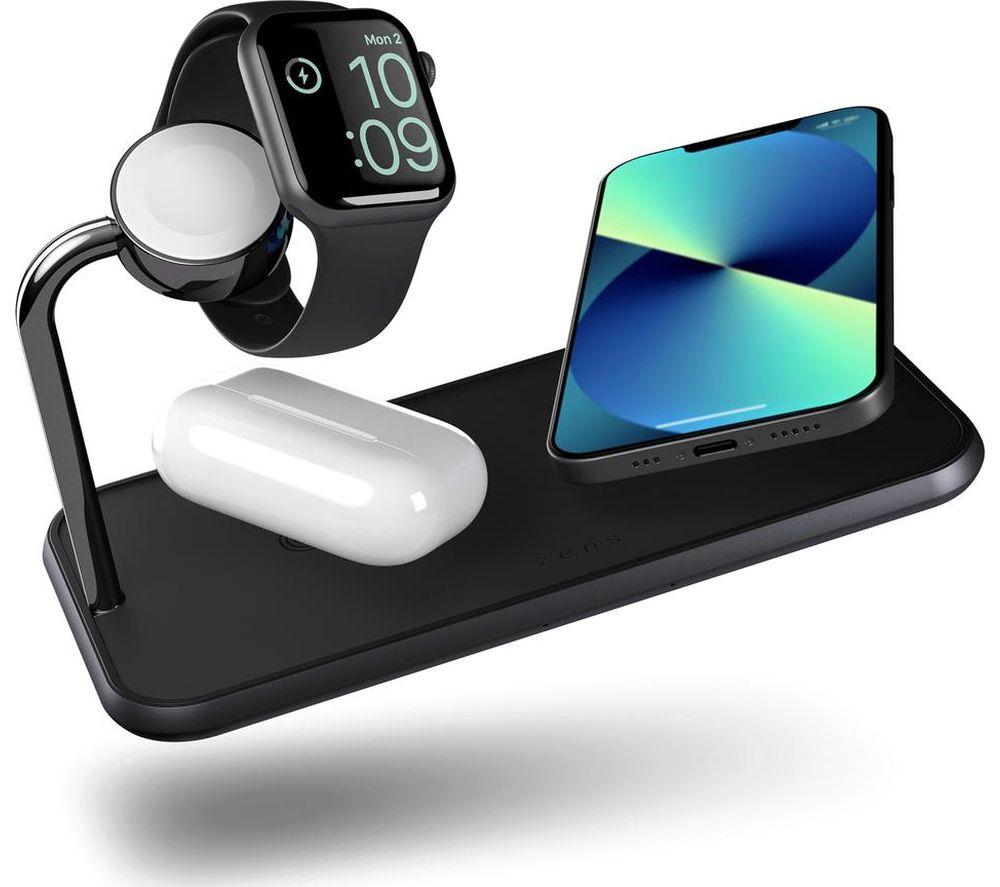ZENS Dual+ Watch Qi Wireless Charging Pad Black image number 3 of 4