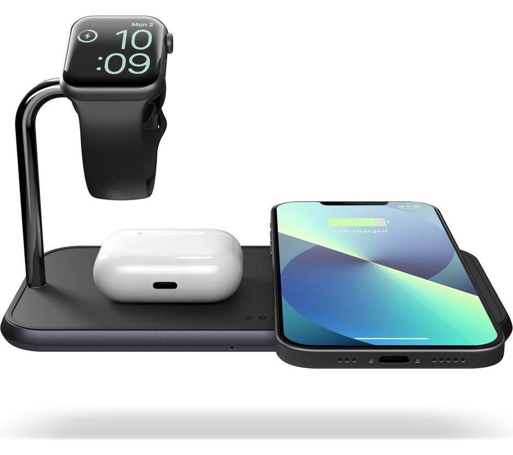 ZENS Dual+ Watch Qi Wireless Charging Pad Black image number 4 of 4