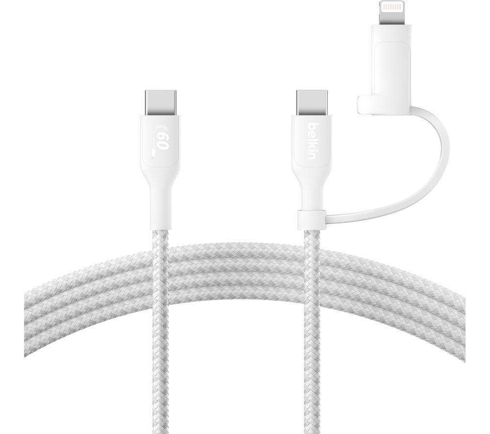 BELKIN BoostCharge Pro 2-in-1 Braided USB Type-C & Lightning Cable - 1.5 m image number 2 of 7