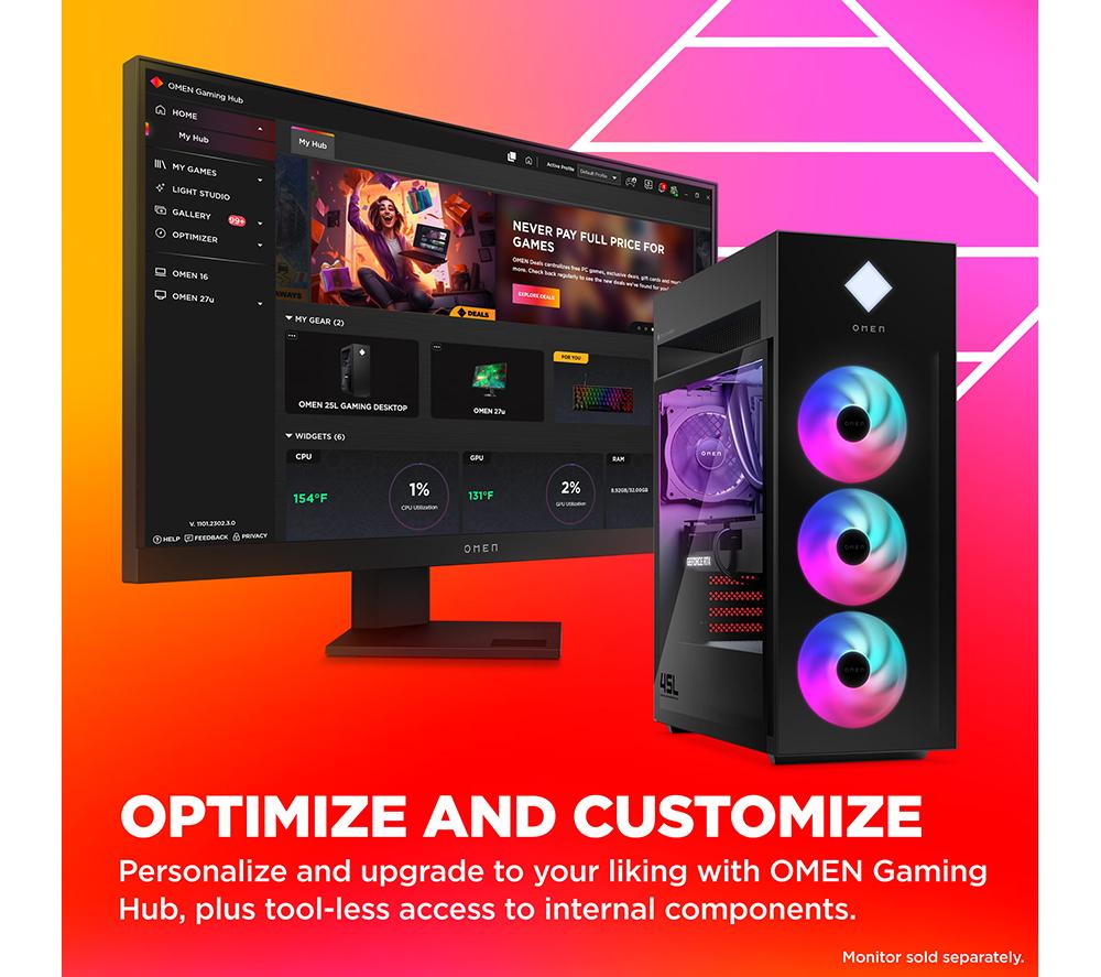HP OMEN 45L Gaming PC - Intel&reg; Core&trade; Ultra 9, RTX 5090, 4 TB SSD image number 6 of 23