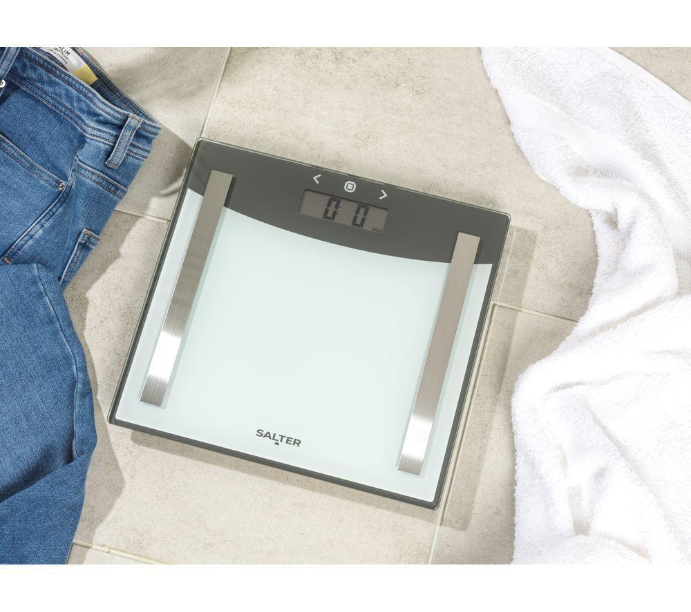 SALTER 9137 Glass Analyser Bathroom Scale- Silver image number 3 of 5