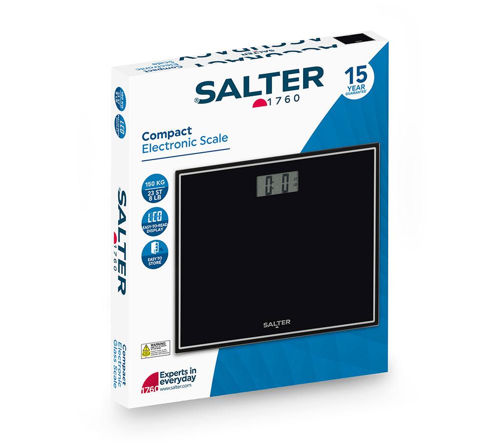 SALTER 9207TE BK3RCFXTE Compact Glass Digital Bathroom Scale - Black image number 2 of 2