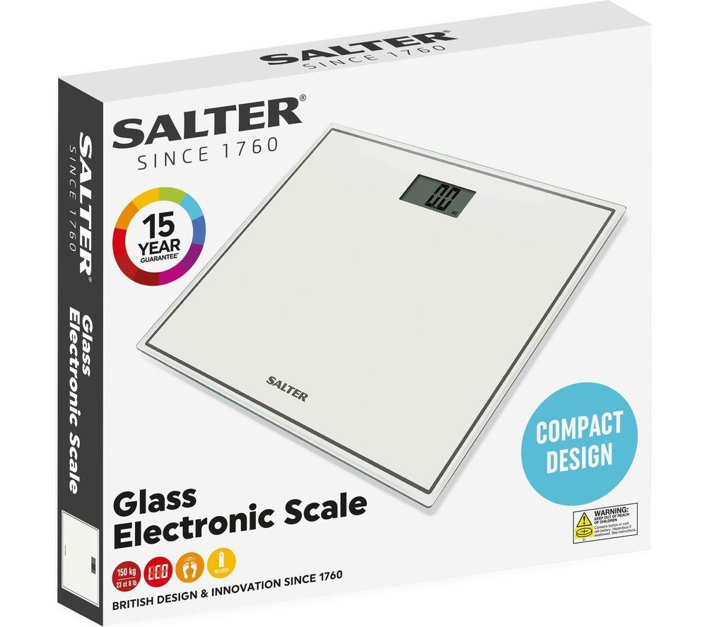 SALTER 9037 SVGL3R Digital Bathroom Scale - Silver Glitter Glass image number 4 of 4