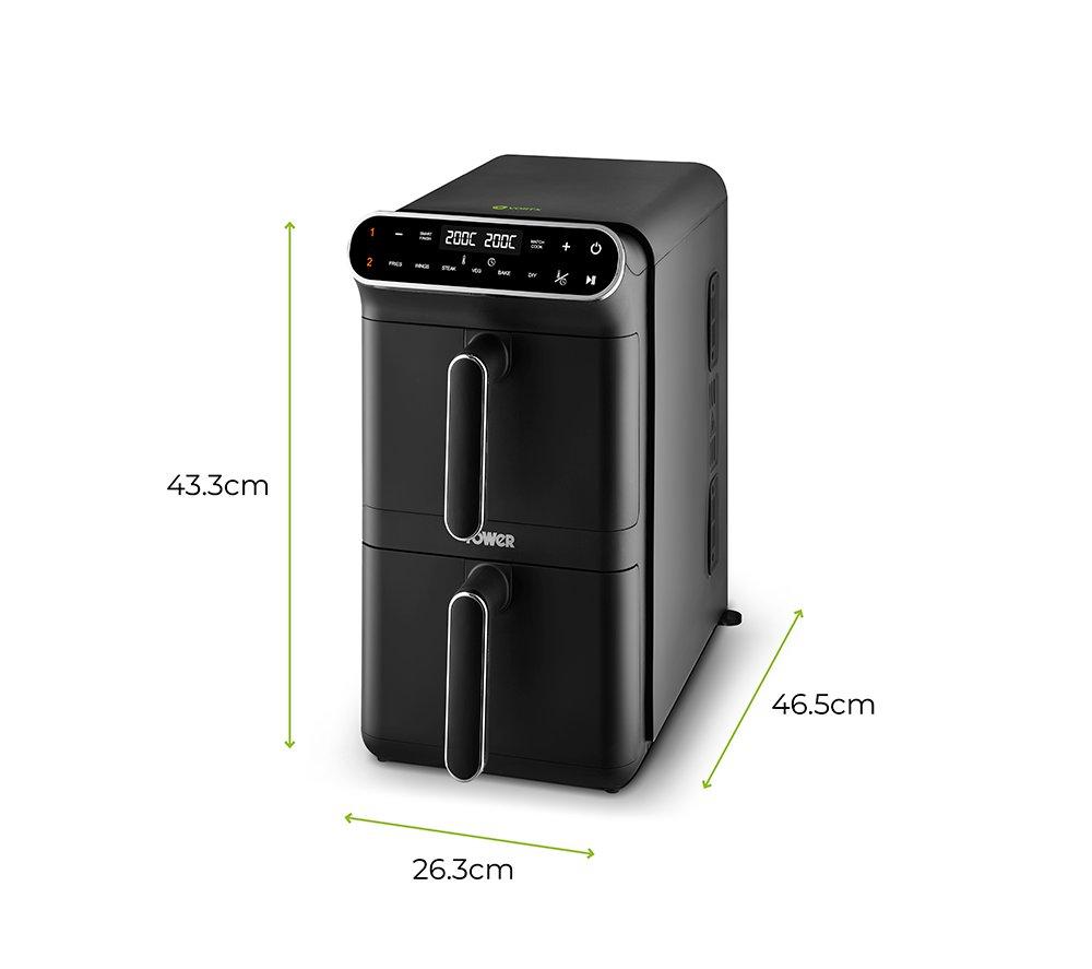 TOWER Vortx T17190 Dual Basket Air Fryer - Black image number 6 of 8