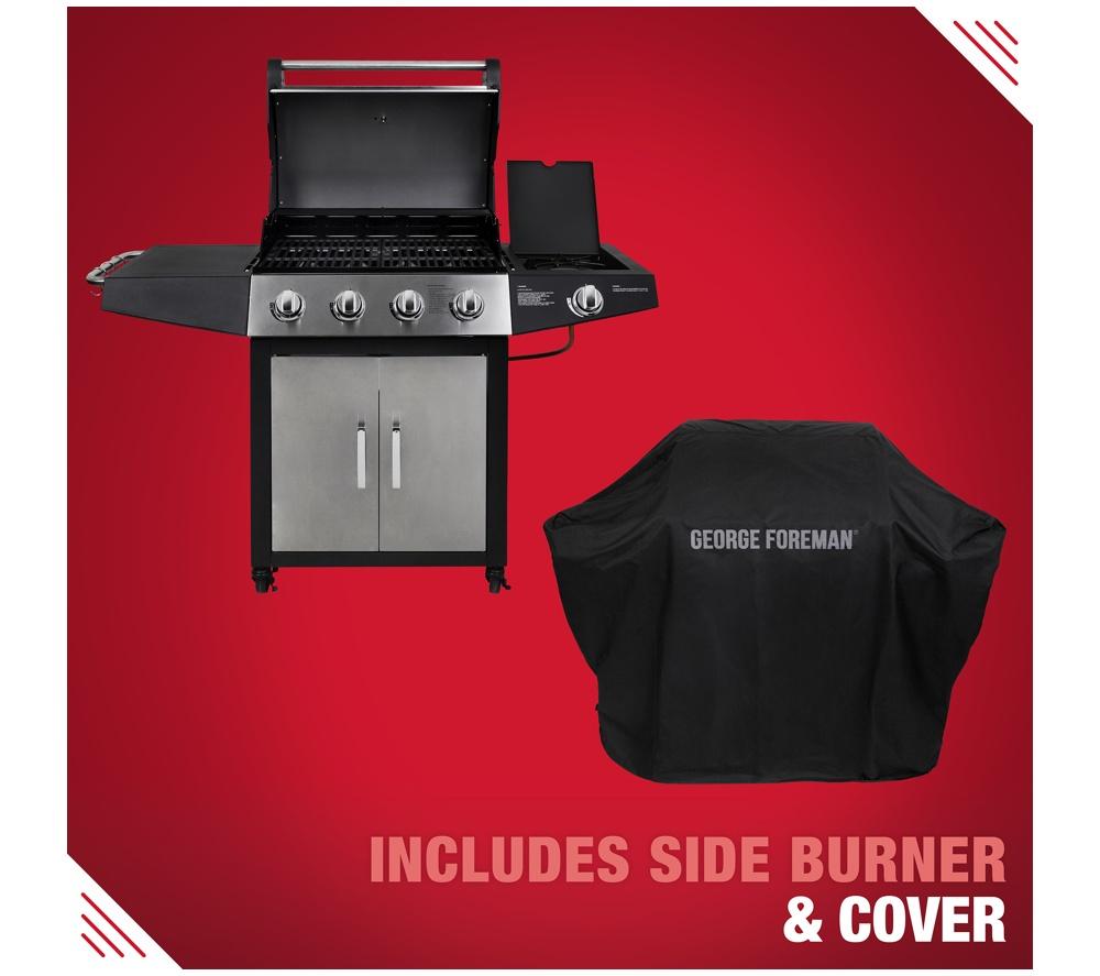GEORGE FOREMAN GFGBBQ4B1SS3-C 4 Burner Gas BBQ - Black image number 13 of 17