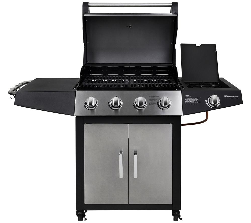 GEORGE FOREMAN GFGBBQ4B1SS3-C 4 Burner Gas BBQ - Black image number 14 of 17
