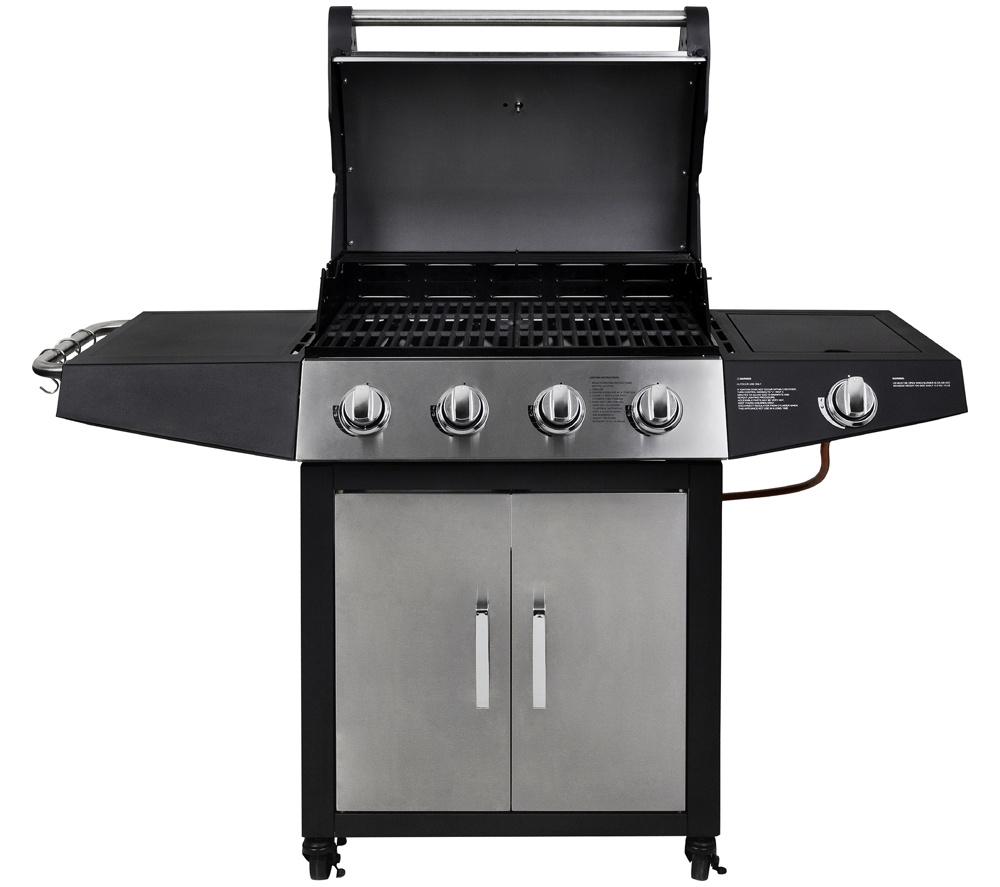 GEORGE FOREMAN GFGBBQ4B1SS3-C 4 Burner Gas BBQ - Black image number 15 of 17