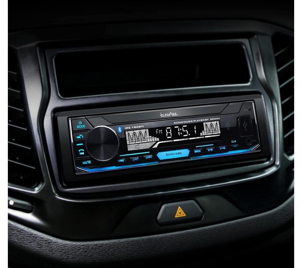 IN PHASE IPS-150BTI FM Bluetooth Car Stereo with Remote Control - Black image number 2 of 3