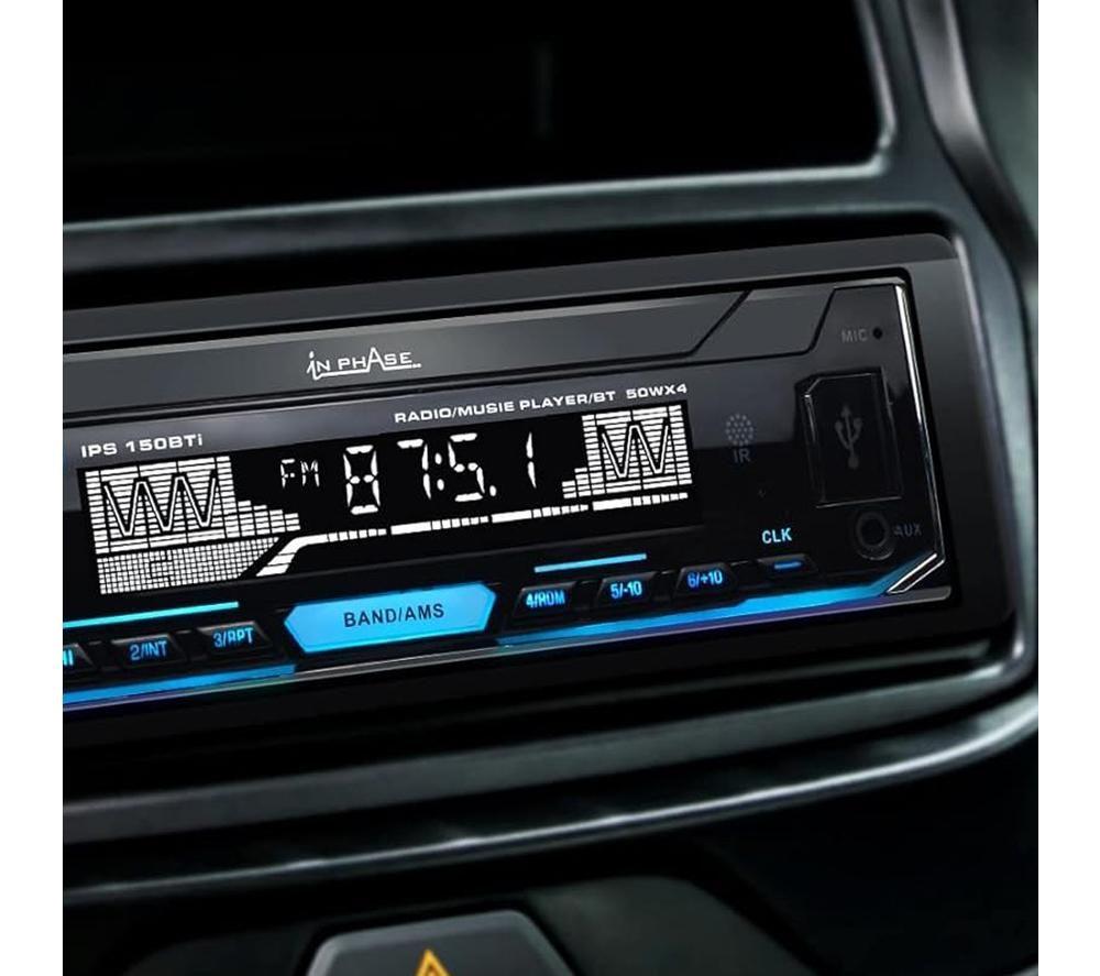 IN PHASE IPS-150BTI FM Bluetooth Car Stereo with Remote Control - Black image number 3 of 3
