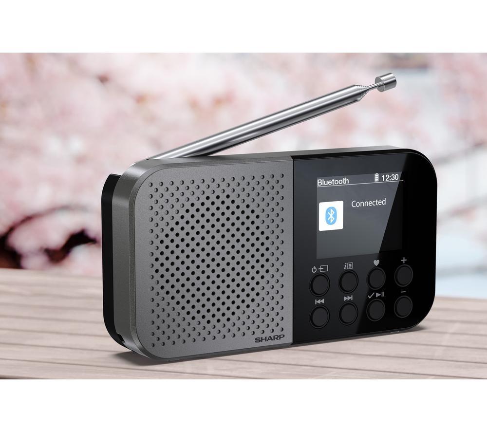 SHARP Osaka DR-P520 Portable DAB+/FM Bluetooth Radio - Storm Grey image number 8 of 9