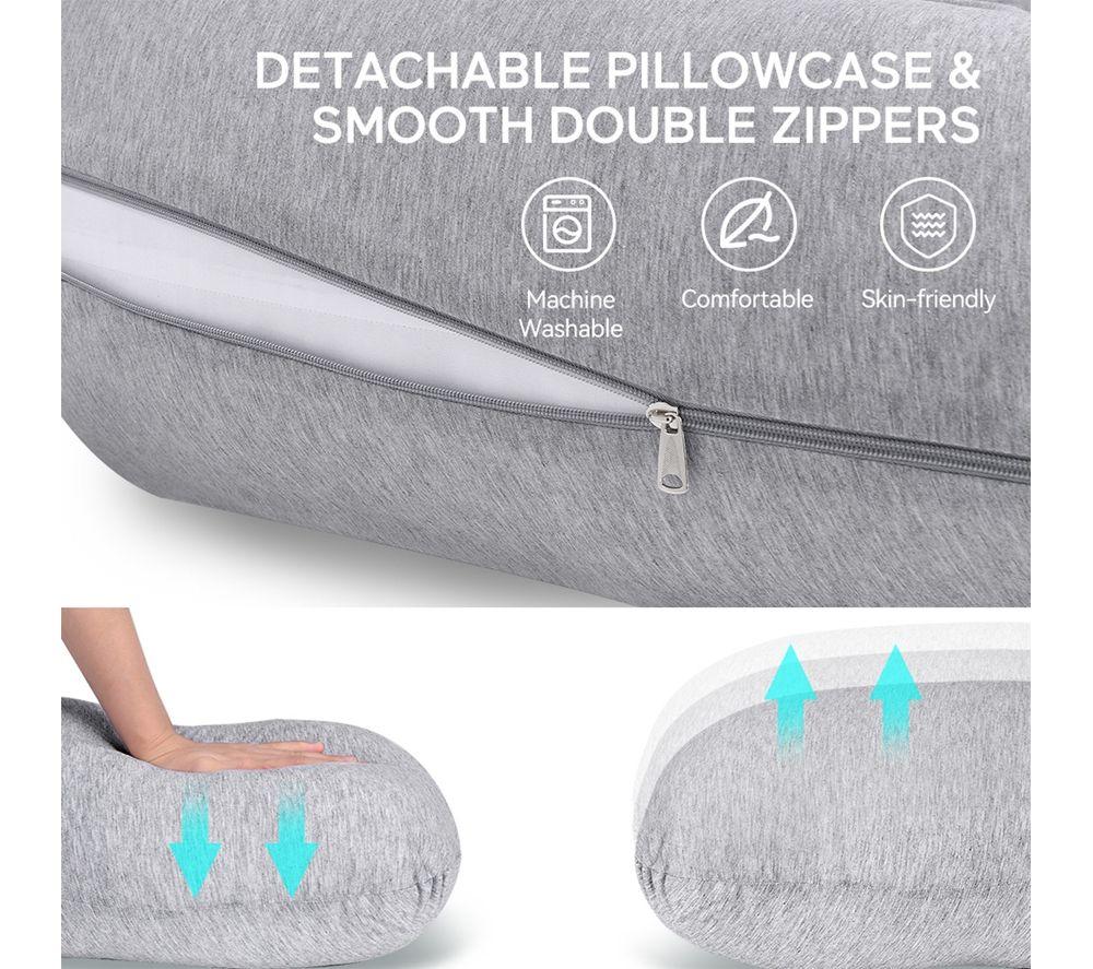 MOMCOZY PP001-FG11NB-A J Shaped Pregnancy Pillow - Grey image number 2 of 4