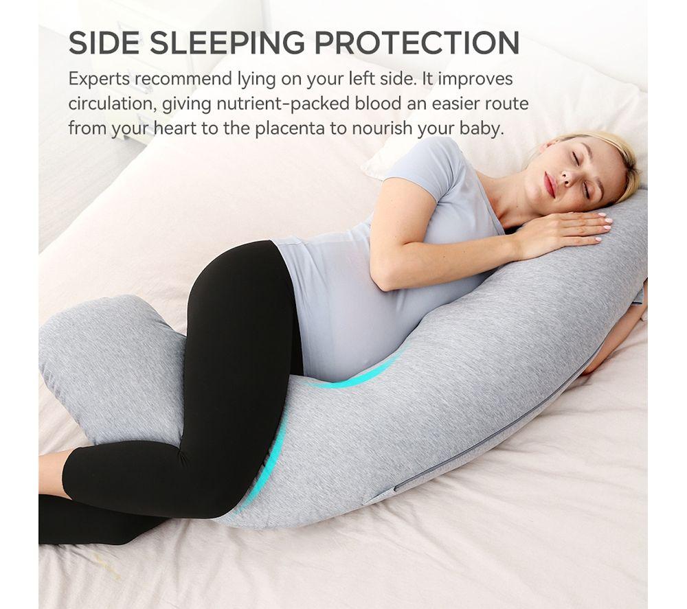 MOMCOZY PP001-FG11NB-A J Shaped Pregnancy Pillow - Grey image number 4 of 4