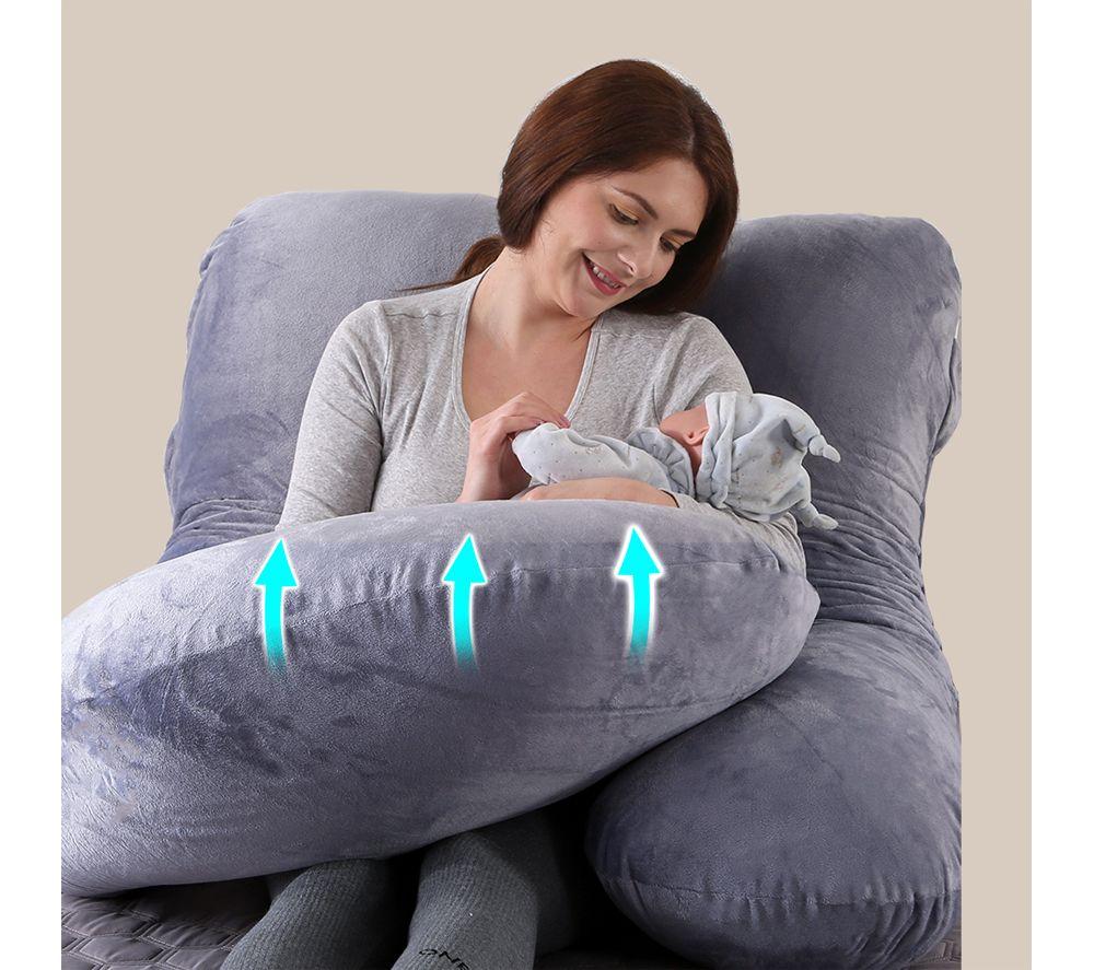 MOMCOZY PP101-GR11NB-A U Shaped Pregnancy Pillow - Grey image number 4 of 5