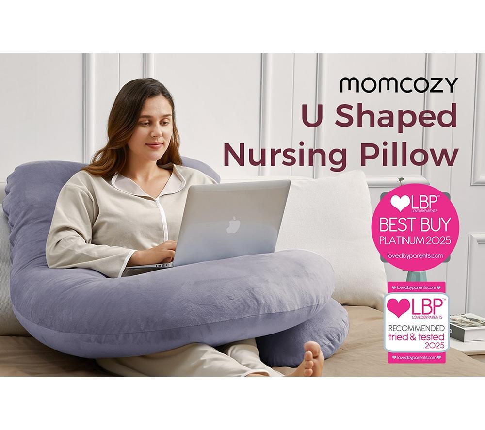 MOMCOZY PP101-GR11NB-A U Shaped Pregnancy Pillow - Grey image number 5 of 5