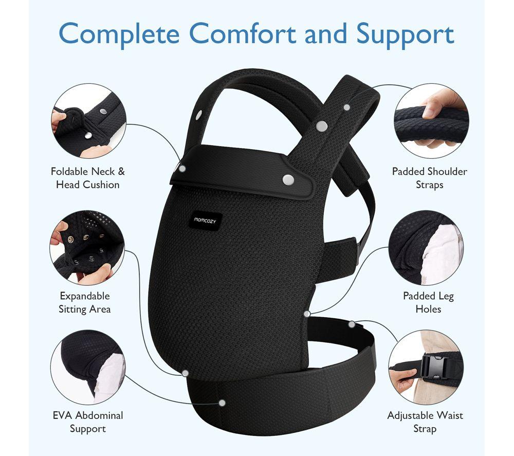 MOMCOZY BC001-BY12NB-A Baby Carrier - Black image number 4 of 4