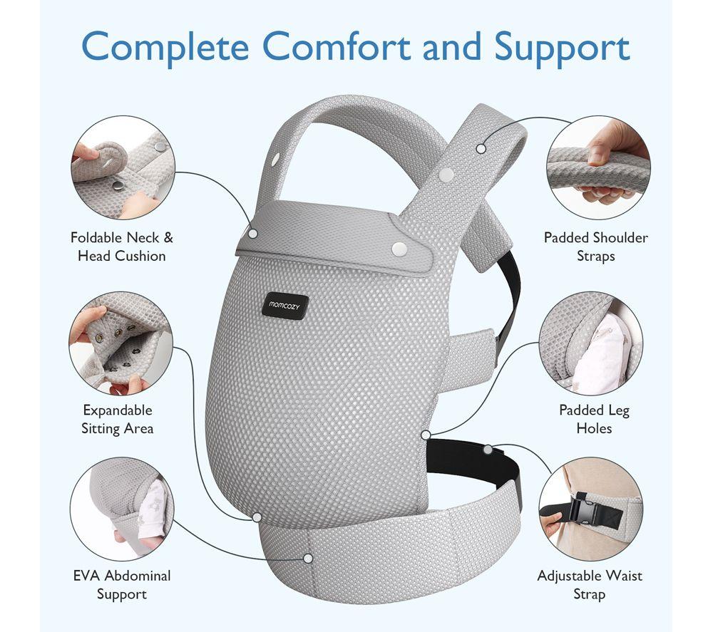 MOMCOZY BC001-DG12NB-A Baby Carrier - Grey image number 3 of 4