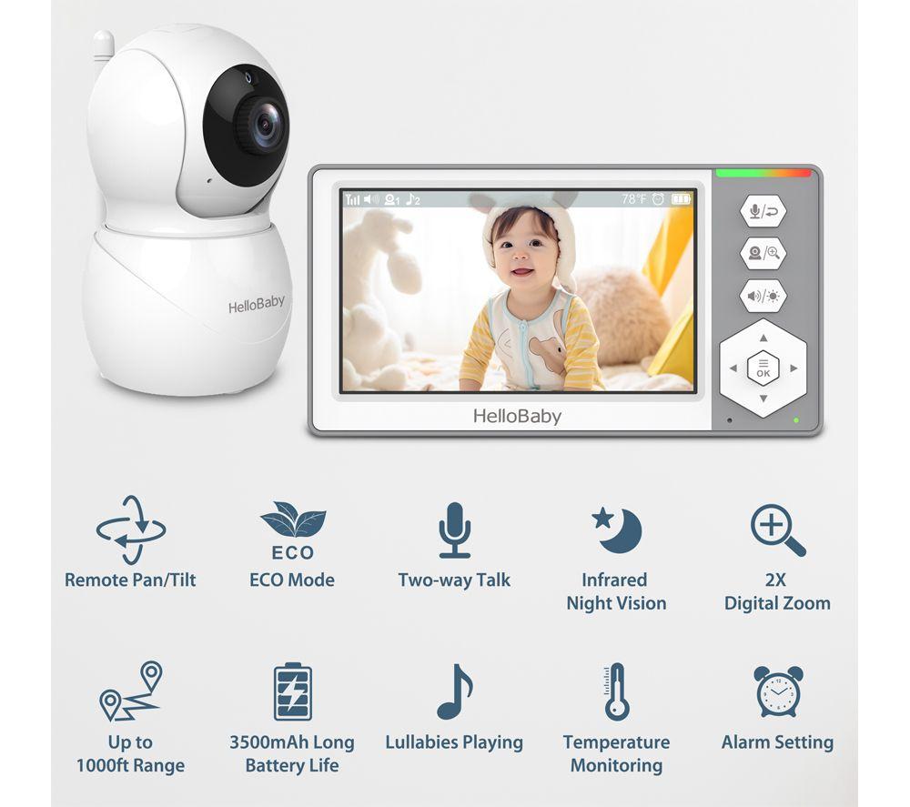 HELLOBABY HB6049 4.3" LCD Display Baby Monitor - White image number 5 of 9