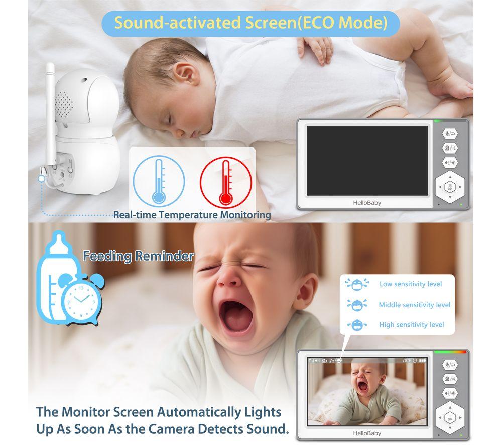 HELLOBABY HB6049 4.3" LCD Display Baby Monitor - White image number 7 of 9