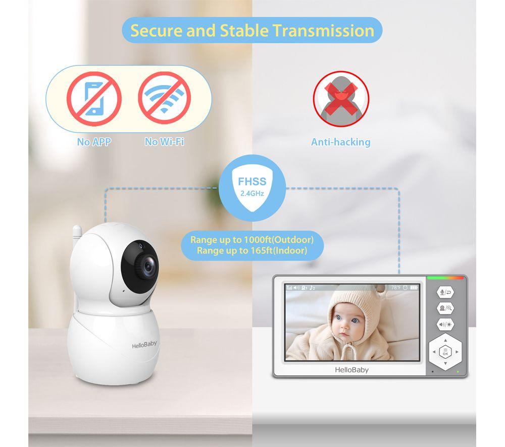 HELLOBABY HB6049 4.3" LCD Display Baby Monitor - White image number 8 of 9