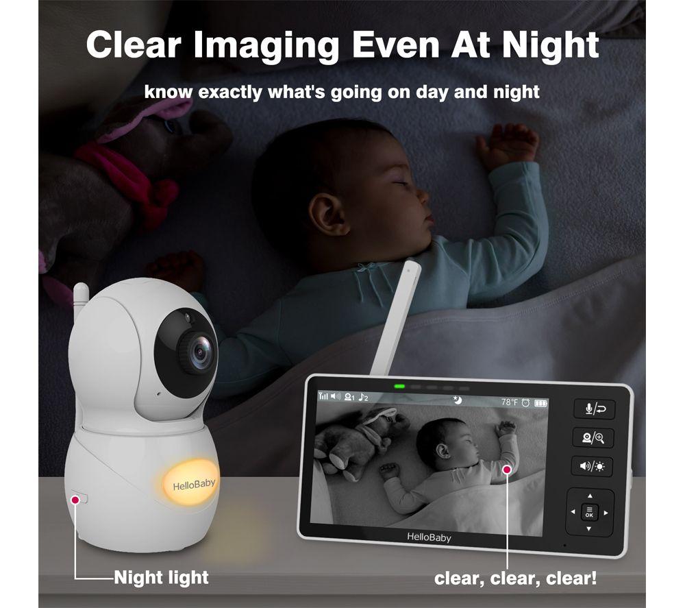HELLOBABY HB6082L 5.5" LCD Display Baby Monitor - White image number 7 of 7