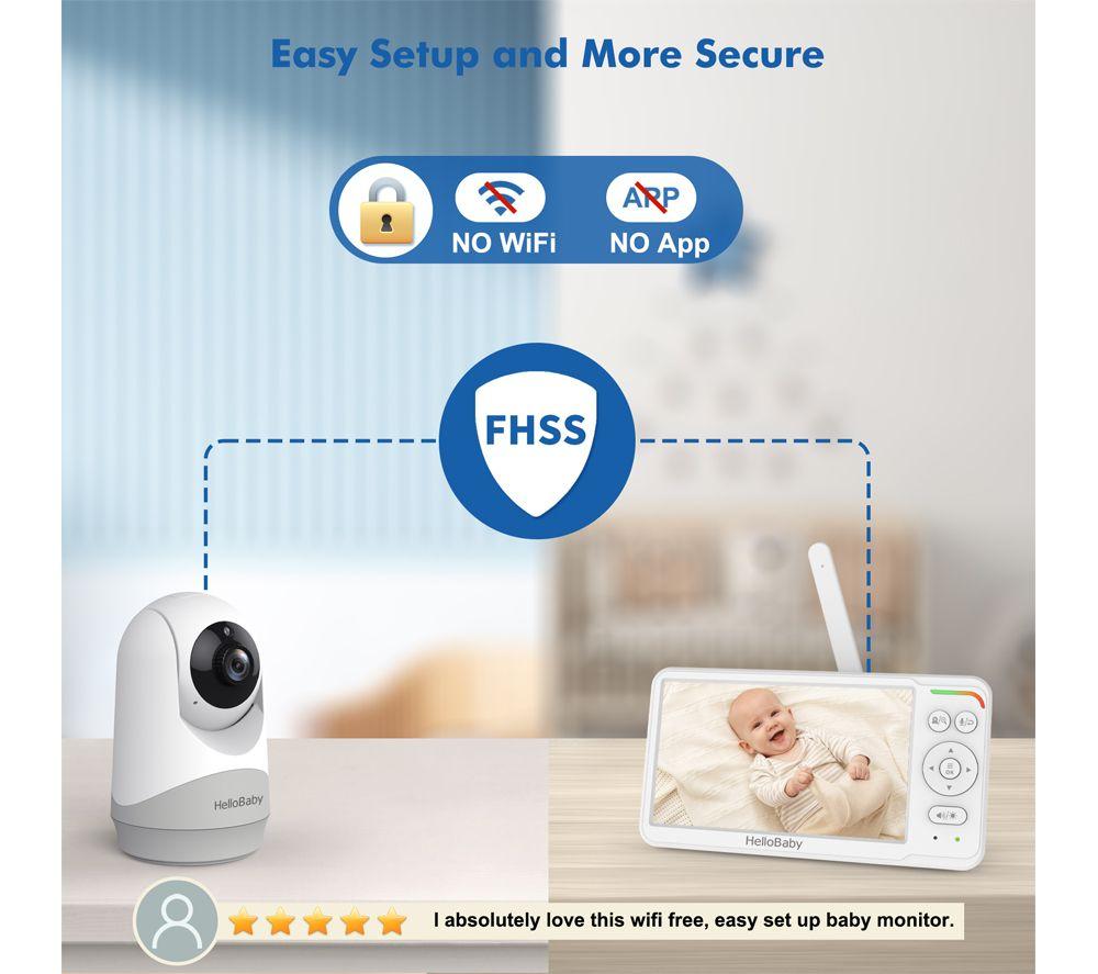 HELLOBABY HB6260 6" LCD Display Baby Monitor - White image number 6 of 7