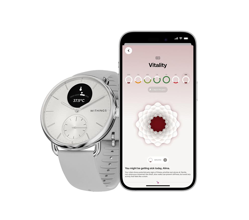 Buy WITHINGS ScanWatch Hybrid Smart Watch White, 38 mm Currys