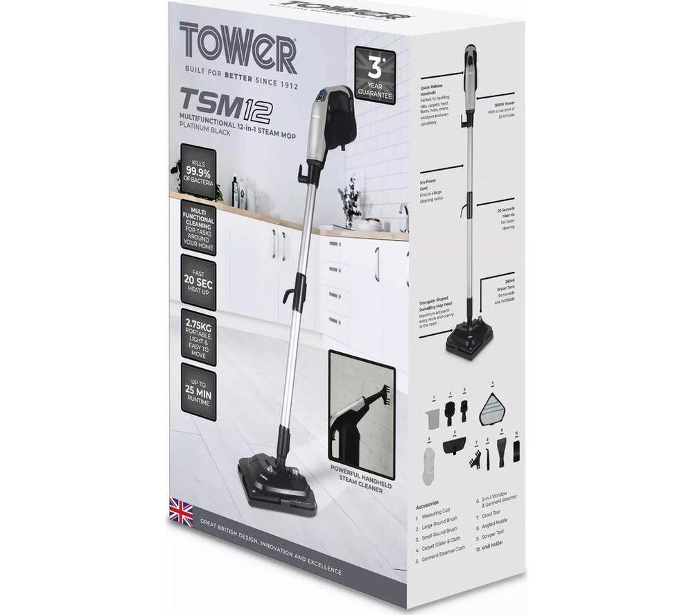 TOWER TSM12 T134001 12-in-1 Multifunction Steam Mop - Silver image number 4 of 11