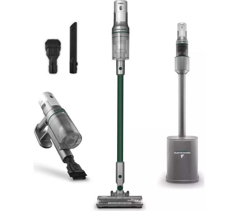 TOWER Cyclone Dust Station VL220 Cordless Vacuum Cleaner - Titanium image number 4 of 13
