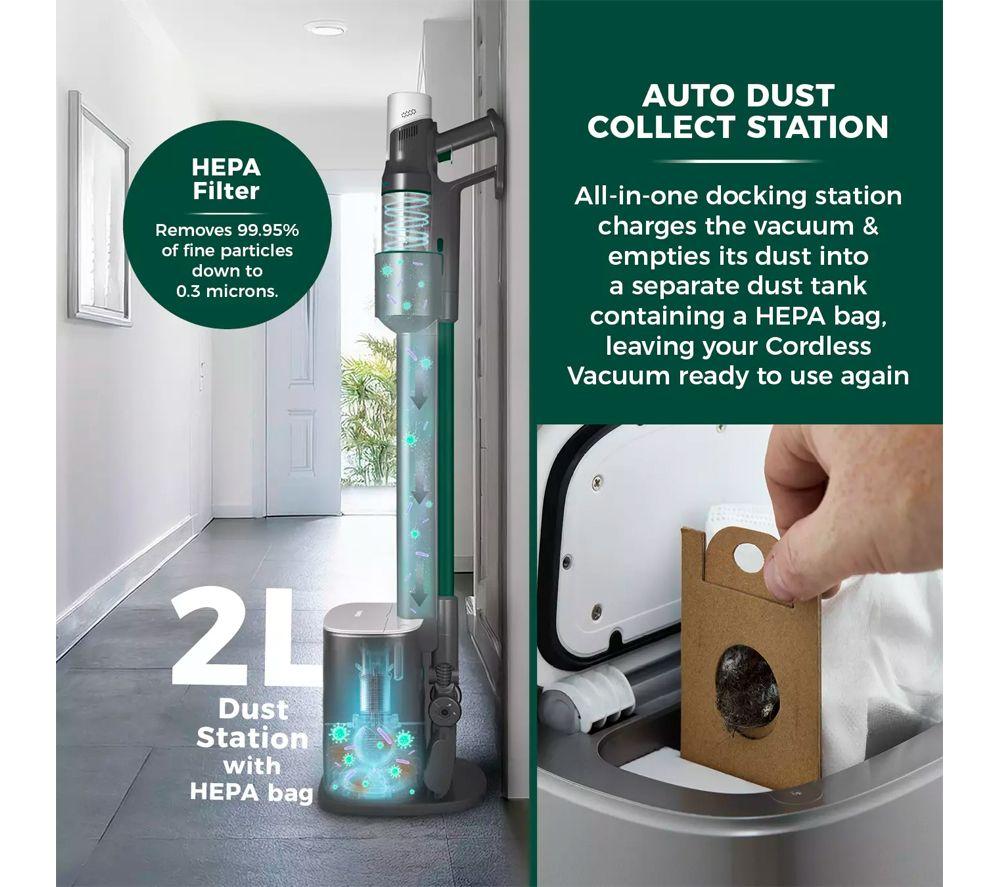 TOWER Cyclone Dust Station VL220 Cordless Vacuum Cleaner - Titanium image number 7 of 13