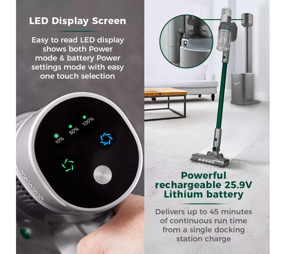 TOWER Cyclone Dust Station VL220 Cordless Vacuum Cleaner - Titanium image number 8 of 13