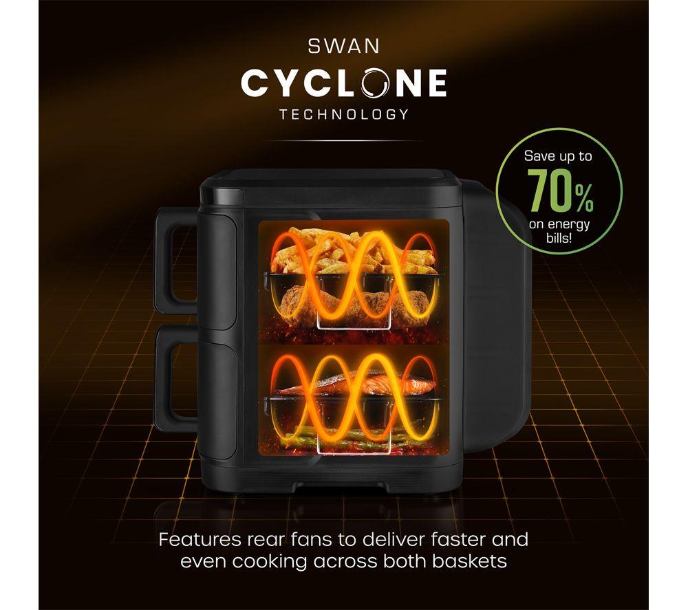 SWAN SD10522BLK Dual Air Fryer - Black image number 5 of 8