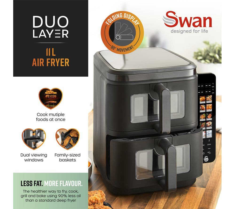 SWAN SD10522BLK Dual Air Fryer - Black image number 6 of 8