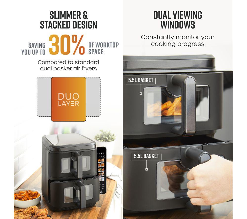 SWAN SD10522BLK Dual Air Fryer - Black image number 7 of 8