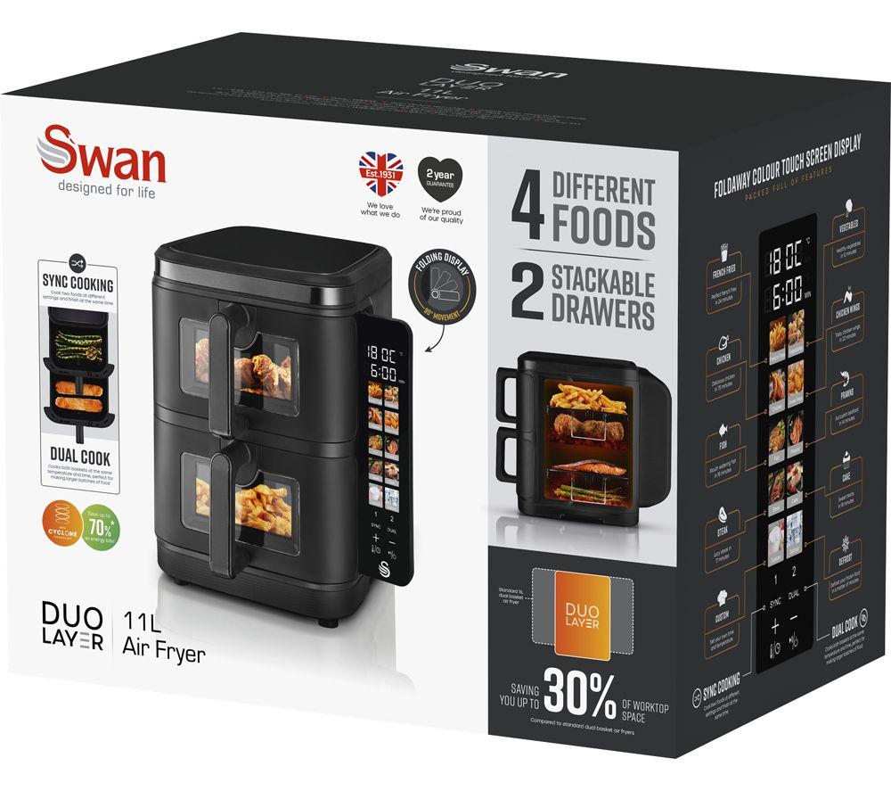 SWAN SD10522BLK Dual Air Fryer - Black image number 8 of 8
