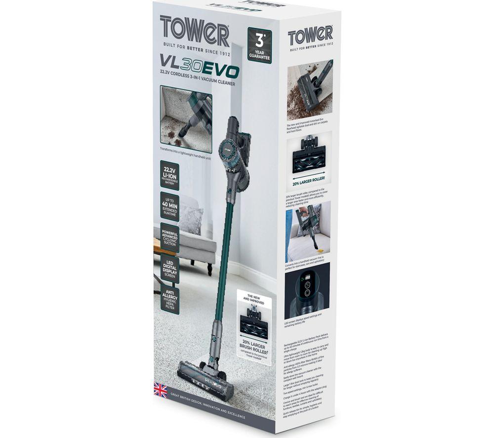 TOWER Evo VL30 Cordless Vacuum Cleaner - Emerald image number 2 of 8