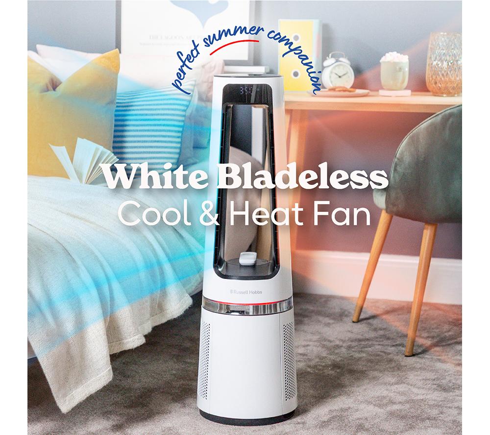 RUSSELL HOBBS RHBLDL25W Hot & Cool Bladeless Tower Fan - White image number 2 of 16
