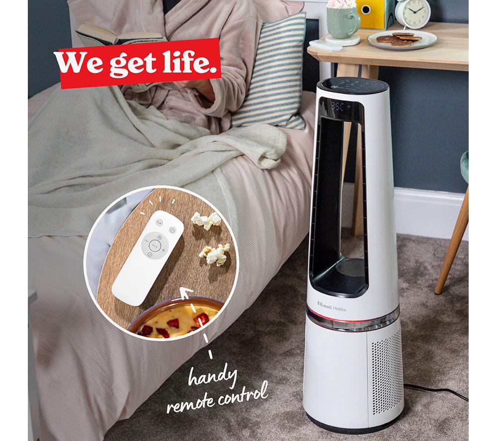 RUSSELL HOBBS RHBLDL25W Hot & Cool Bladeless Tower Fan - White image number 8 of 16