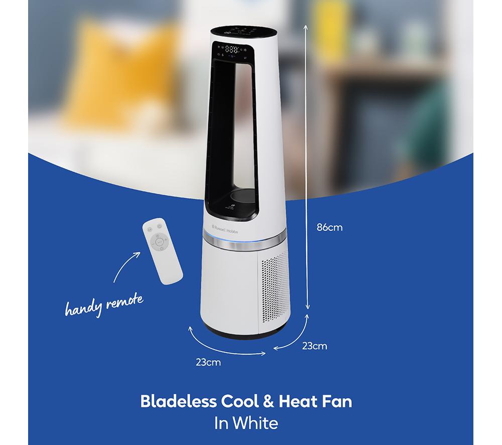 RUSSELL HOBBS RHBLDL25W Hot & Cool Bladeless Tower Fan - White image number 13 of 16